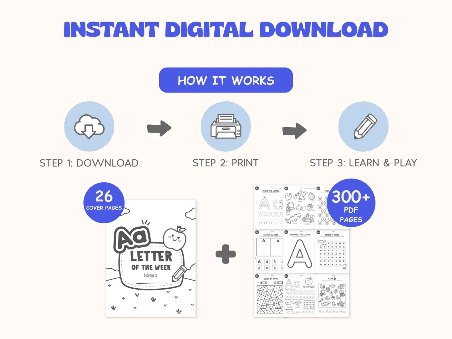 A–Z Letter of the Week | Printable Learning Pack – Print & Play