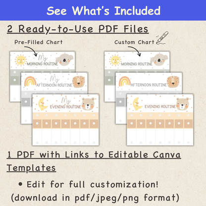 SmartRoutine | Editable Kids Daily Routine & Chore Flip Chart