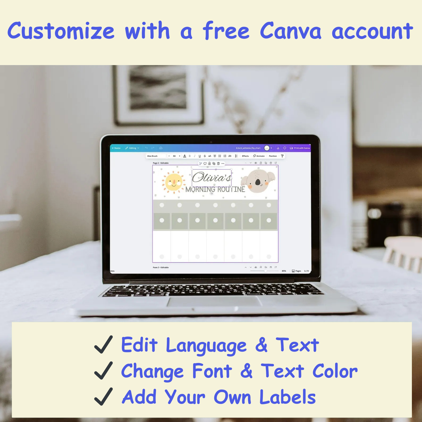 SmartRoutine | Editable Kids Daily Routine & Chore Flip Chart