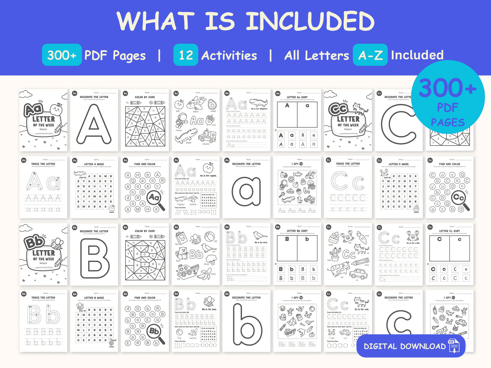 A–Z Letter of the Week | Printable Learning Pack – Print & Play - JollyPrinty