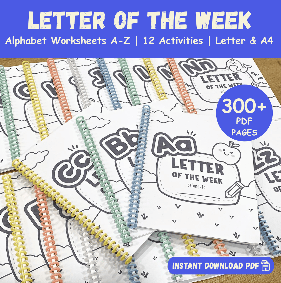 A–Z Letter of the Week | Printable Learning Pack – Print & Play - JollyPrinty