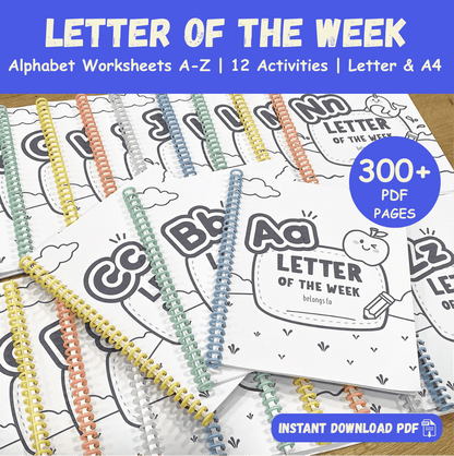 A–Z Letter of the Week | Printable Learning Pack – Print & Play - JollyPrinty