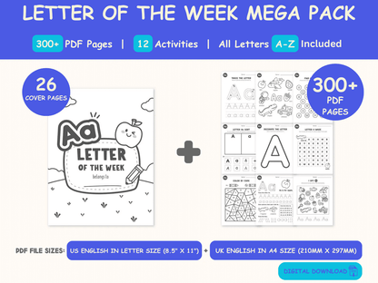 A–Z Letter of the Week | Printable Learning Pack – Print & Play - JollyPrinty