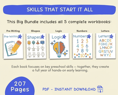 Kids Busy Book & Worksheets Bundle – Preschool Curriculum | JollyPrinty - JollyPrinty