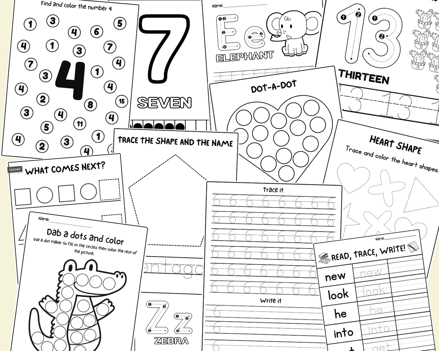 Kids Busy Book & Worksheets Bundle – Preschool Curriculum | JollyPrinty - JollyPrinty