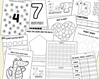 Kids Busy Book & Worksheets Bundle – Preschool Curriculum | JollyPrinty - JollyPrinty