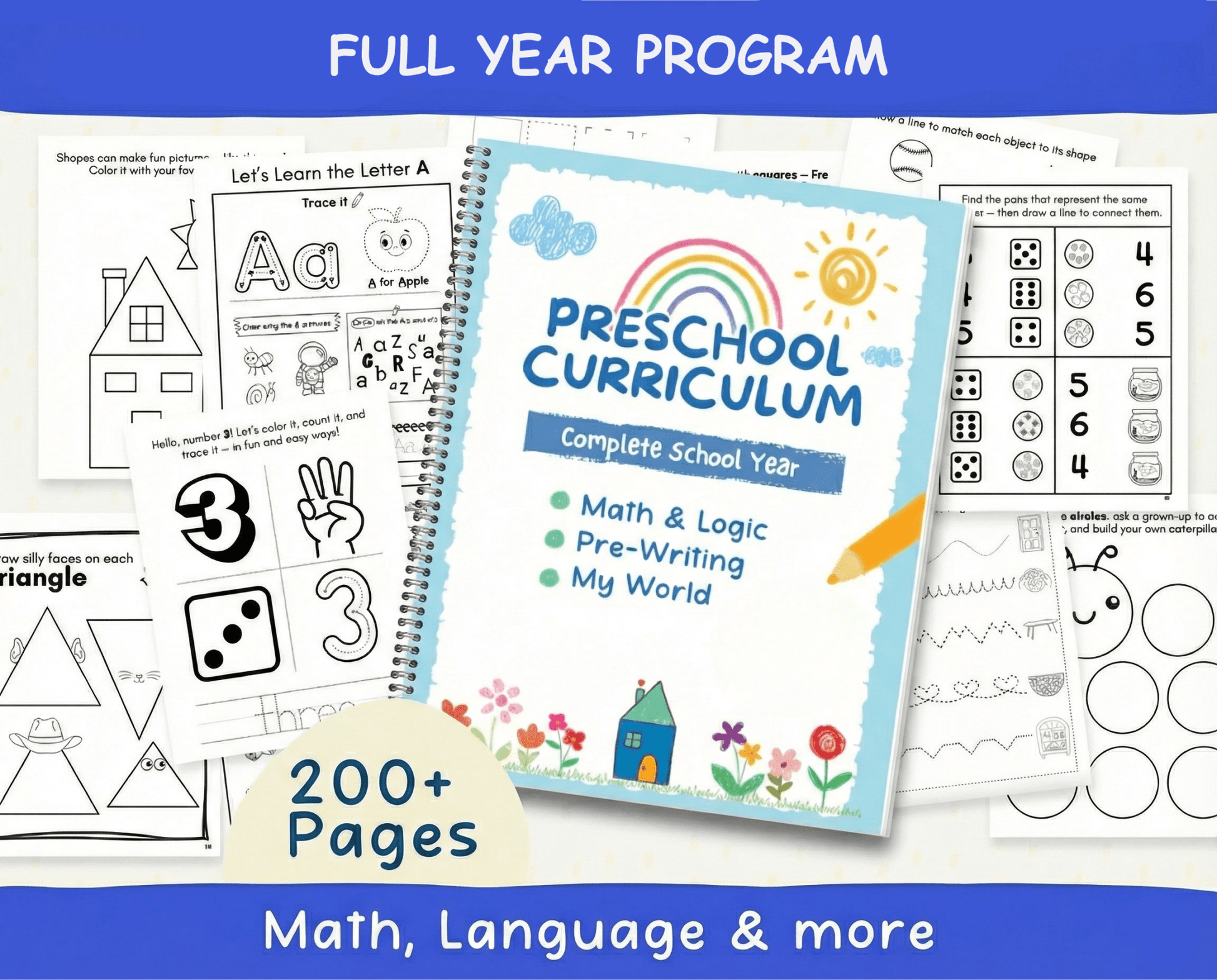 Kids Busy Book & Worksheets Bundle – Preschool Curriculum | JollyPrinty - JollyPrinty