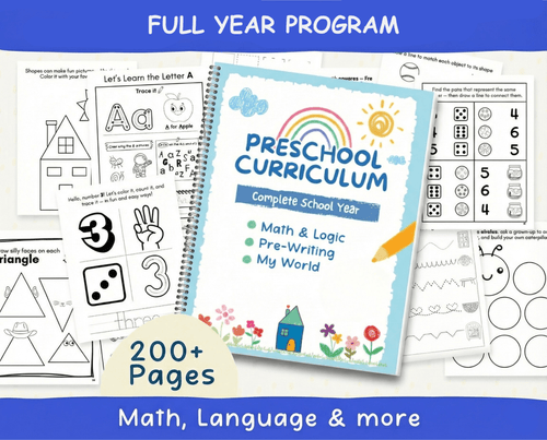 Kids Busy Book & Worksheets Bundle – Preschool Curriculum | JollyPrinty - JollyPrinty