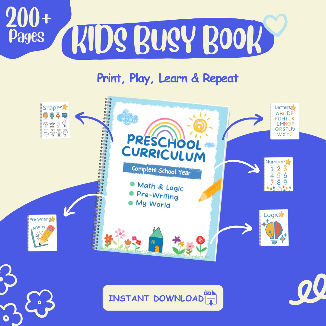 Kids Busy Book & Worksheets Bundle – Preschool Curriculum | JollyPrinty - JollyPrinty