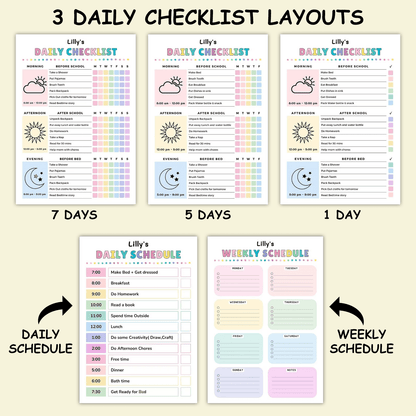 Kids Chore & Responsibility Charts – Daily & Weekly | JollyPrinty - JollyPrinty