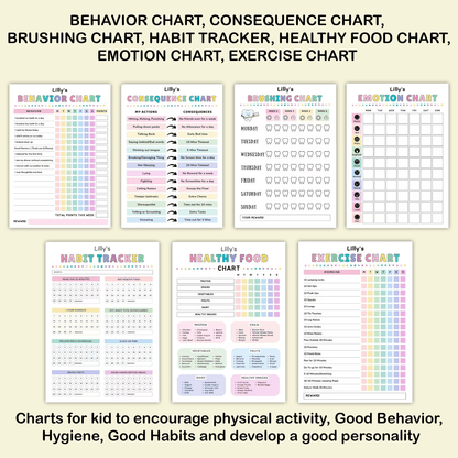 Kids Chore & Responsibility Charts – Daily & Weekly | JollyPrinty - JollyPrinty