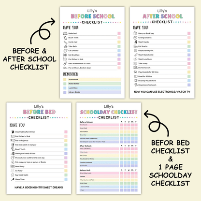 Kids Chore & Responsibility Charts – Daily & Weekly | JollyPrinty - JollyPrinty
