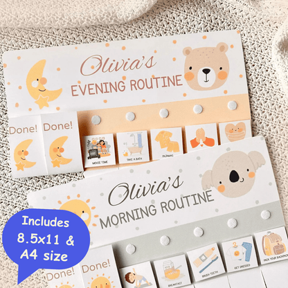 SmartRoutine | Editable Kids Daily Routine & Chore Flip Chart - JollyPrinty