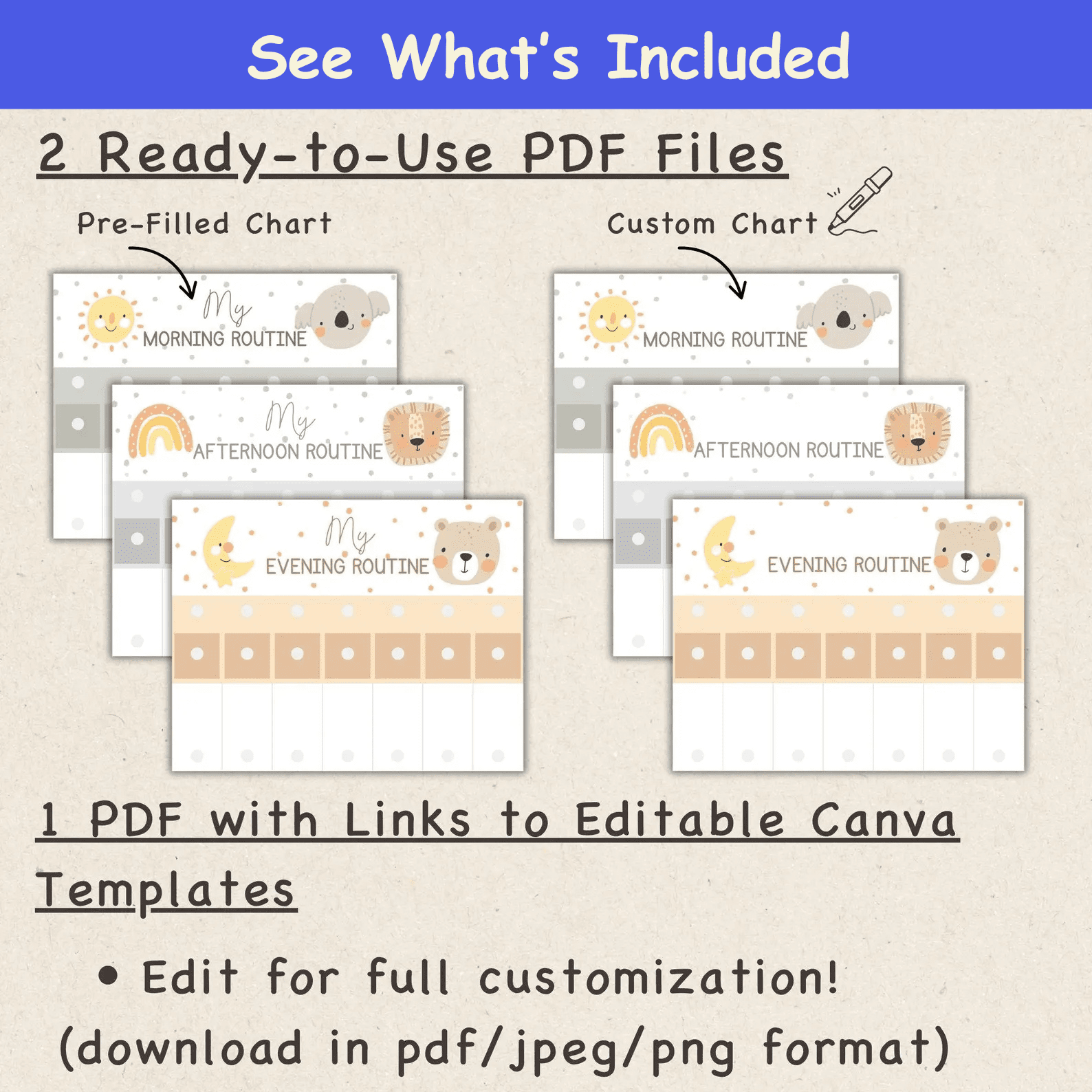 SmartRoutine | Editable Kids Daily Routine & Chore Flip Chart - JollyPrinty