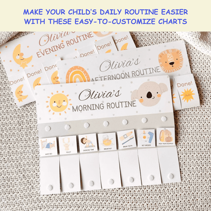 SmartRoutine | Editable Kids Daily Routine & Chore Flip Chart - JollyPrinty