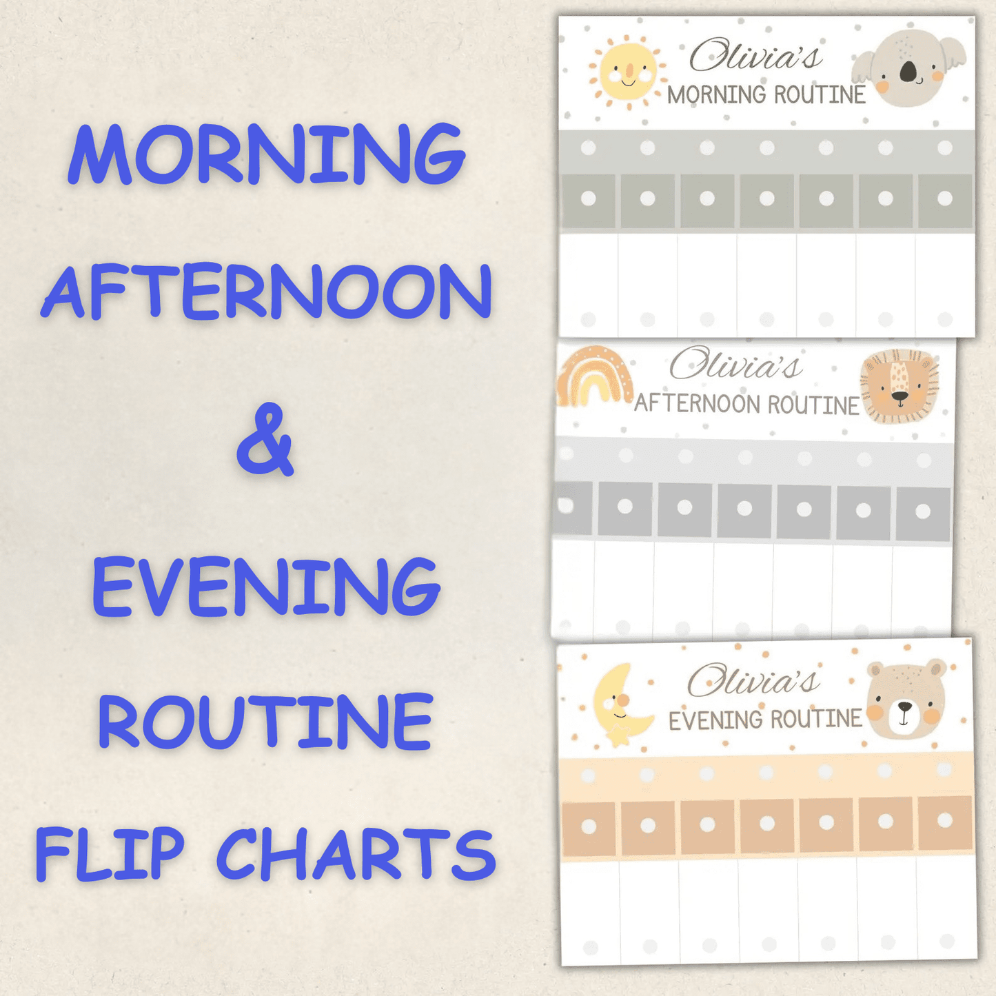 SmartRoutine | Editable Kids Daily Routine & Chore Flip Chart - JollyPrinty