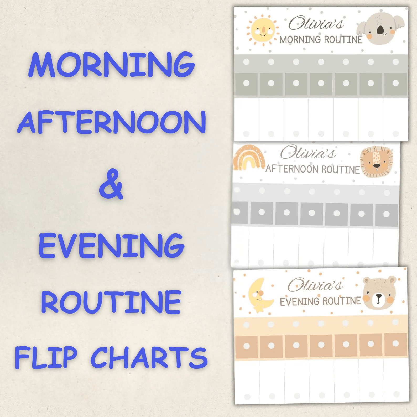 SmartRoutine | Editable Kids Daily Routine & Chore Flip Chart - JollyPrinty