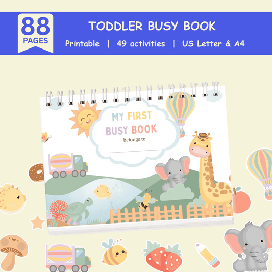 Toddler Busy Book | Montessori Learning Binder Homeschool - JollyPrinty